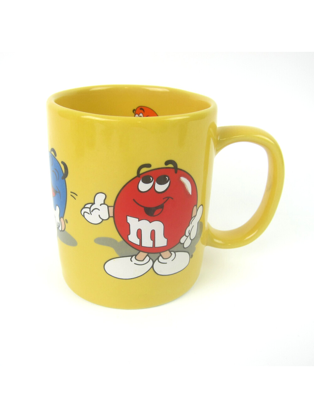 Vintage M&M's Coffee Mug 12 Oz. Yellow Cup Red Blue Green Orange Characters 1996